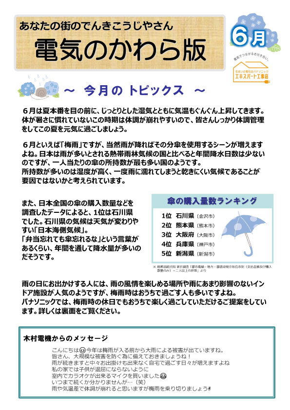 電気のかわら版 2023年6月