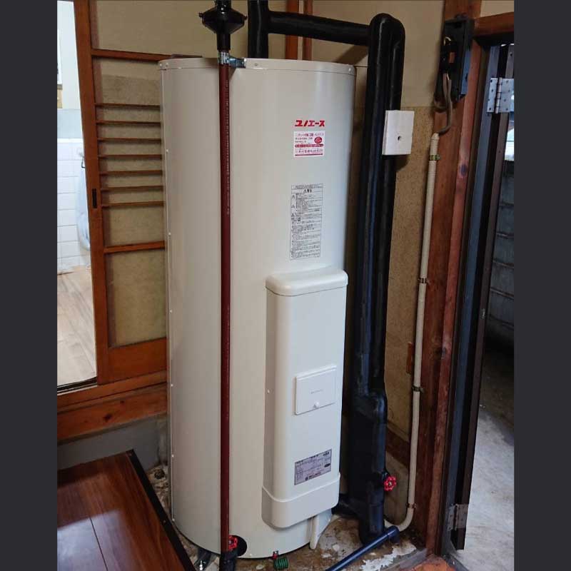 電気温水器交換・水栓金具交換・給湯配管引き換え工事の事例 2022.05.09