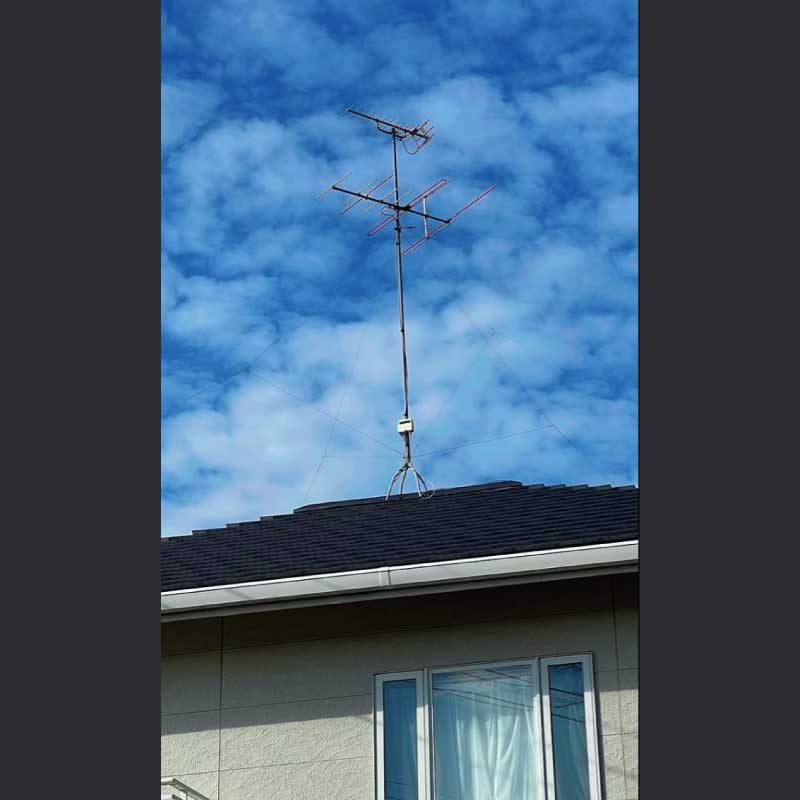 落雷によるアンテナ工事